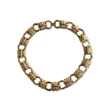 Load image into Gallery viewer, Vintage Signed &#39;Givenchy&#39; Satin &amp; Matte Gold Tone Chain Link Choker Necklace c.1980s