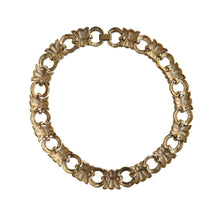 Load image into Gallery viewer, Vintage Signed &#39;Givenchy&#39; Satin &amp; Matte Gold Tone Chain Link Choker Necklace c.1980s
