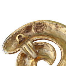 Load image into Gallery viewer, Vintage Beaten Gold Signed Eduoard Rambaud c.1980s Oversized Swirl Earrings (Clip-On)