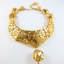 Load image into Gallery viewer, Unique Vintage Signed &#39;Christian Lacroix&#39; Gold Plated Runway Piece with Carved Patterns