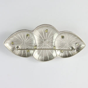 Yves Saint Laurent Signed 'YSL' Vintage Silver Plated Brooch With Gold Outlines & Faux Pearls