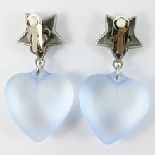 Load image into Gallery viewer, Vintage Lucite Heart Earrings With Silver-Tone Stars (New York)