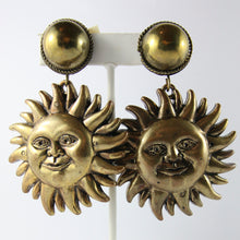 Load image into Gallery viewer, Vintage Bronzed Sun Earrings  (New York)