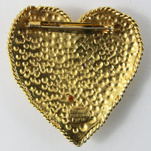 Load image into Gallery viewer, Vintage Signed &#39;Edouard Rambaud Paris&#39; Heart Shaped Brooch With Multi-Coloured Crystals