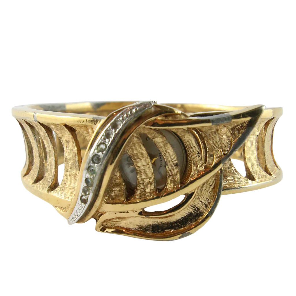 Vintage Clamper Bangle with Secret Watch