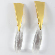 Load image into Gallery viewer, Vintage Statement Gold-tone and Lucite Droplet Earrings (Clip-On)
