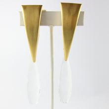 Load image into Gallery viewer, Vintage Statement Gold-tone and Lucite Droplet Earrings (Clip-On)