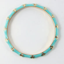 Load image into Gallery viewer, Signed Kenneth J Lane &quot;KJL&quot; Gold Toned Turquoise Enamel Bangle
