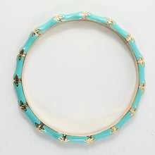 Load image into Gallery viewer, Signed Kenneth J Lane &quot;KJL&quot; Gold Toned Turquoise Enamel Bangle