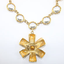 Load image into Gallery viewer, Vintage Signed &#39;Christian Lacroix&#39; Gold Plated Red Enamel Necklace &amp; Glass Stones