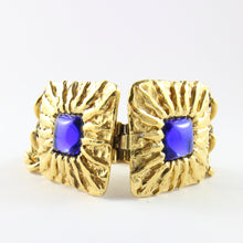 Load image into Gallery viewer, Vintage Signed &#39;Jean Patou Paris&#39; Multi Chain Gold Plated &amp; Blue Glass Stone