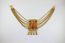 Load image into Gallery viewer, Christian Lacroix Vintage Piece Gold Plated Necklace With Stone Embellishments c. 1980