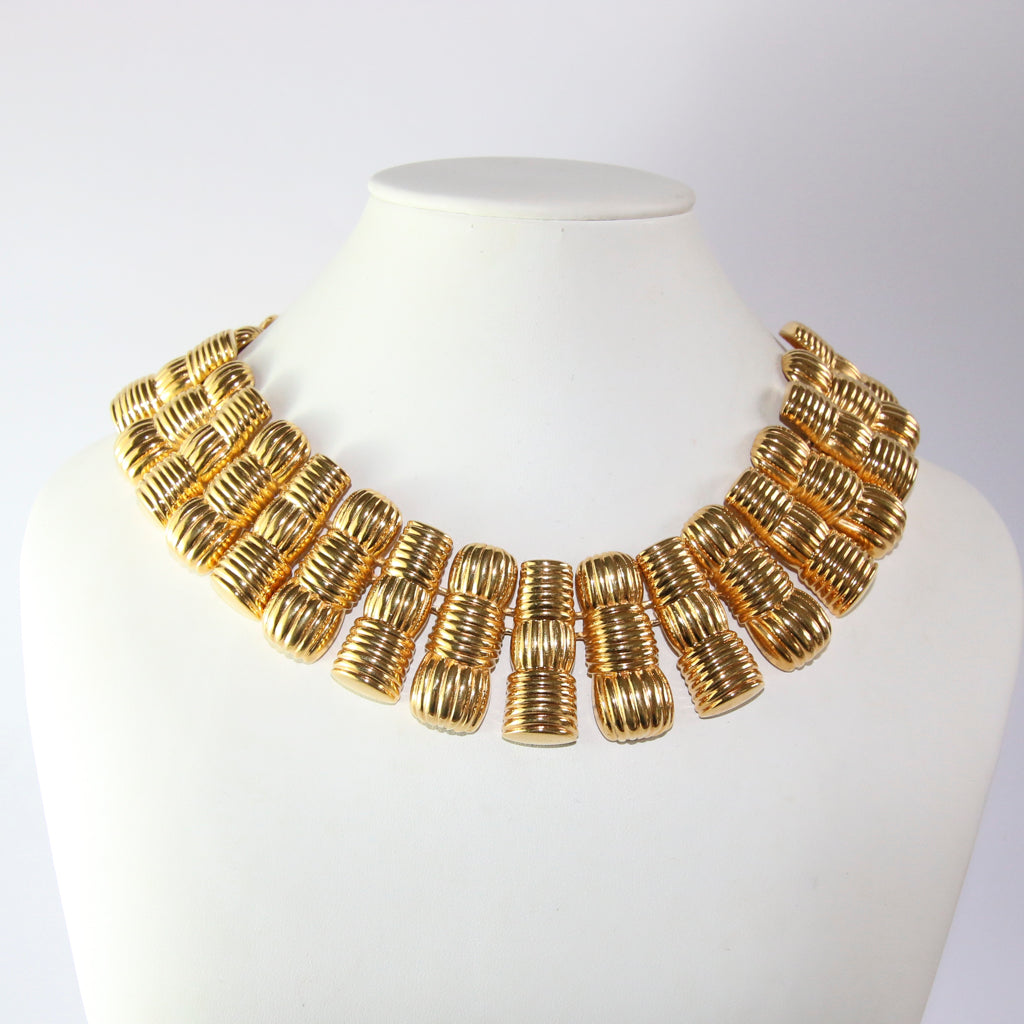 Signed Vintage Fendi Gold Plated Chain Link Necklace