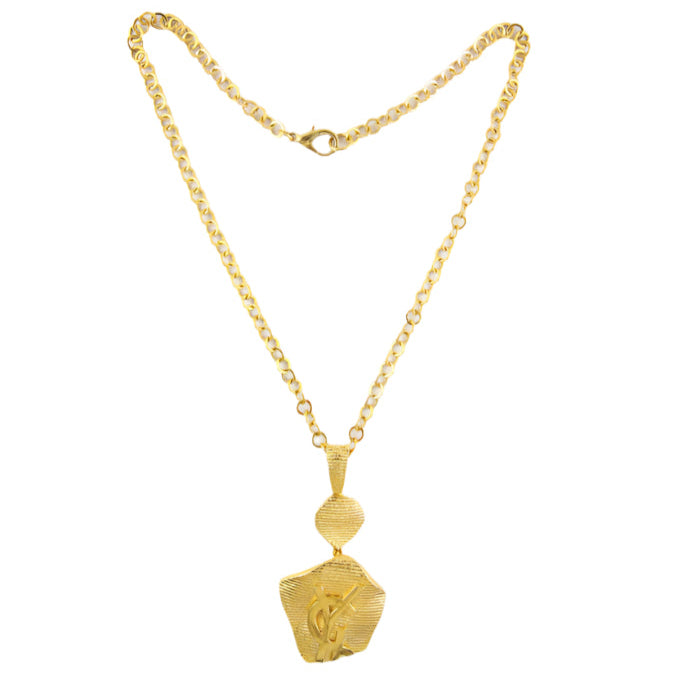 セットアップ Vintage Necklace Plated Gold Statement YSL Laurent Saint Yves アクセサリー
