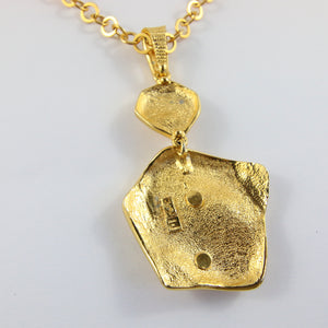 Vintage Yves Saint Laurent YSL Statement Gold Plated Necklace
