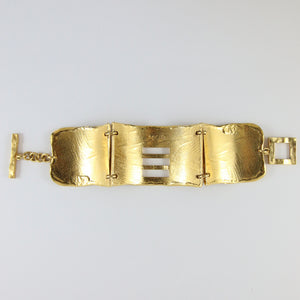 Vintage Statement Matte Gold Plated Beaten Finish Bracelet