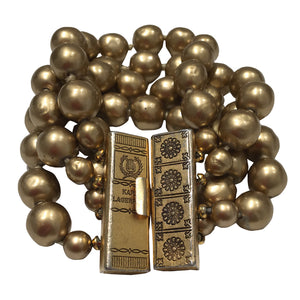 Signed 'Karl Lagerfeld' Vintage Gold Tone Large Multi Beaded Bracelet