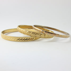 Vintage Signed Monet Gold Dashed & Matte Bangle