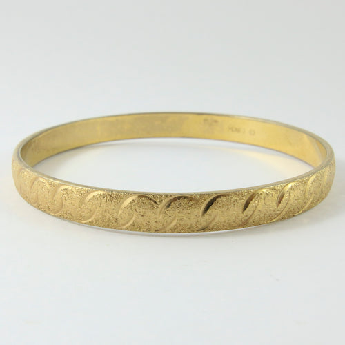 Vintage Signed Monet Gold Dashed & Matte Bangle
