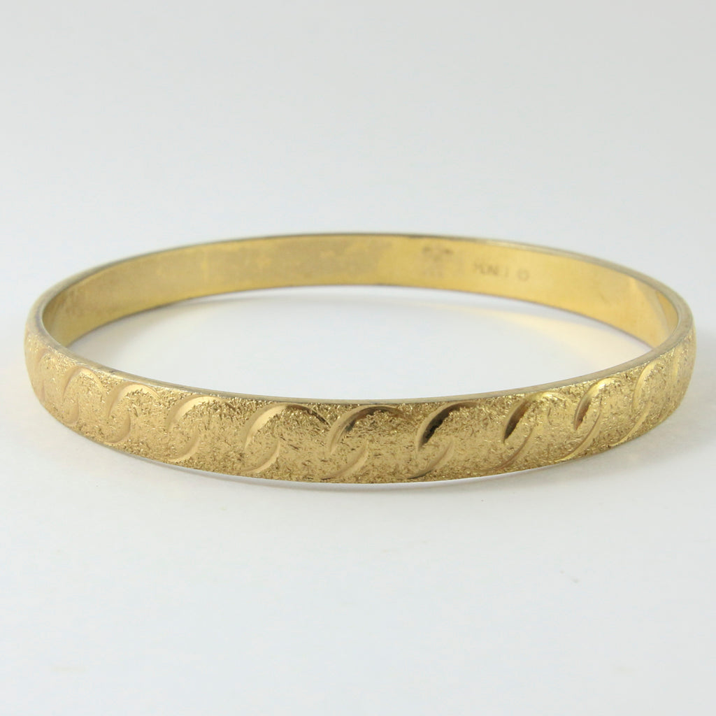 Vintage Signed Monet Gold Dashed & Matte Bangle