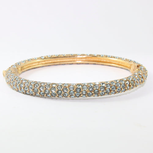 Ciner NY Light Sapphire Encrusted Gold Bangle