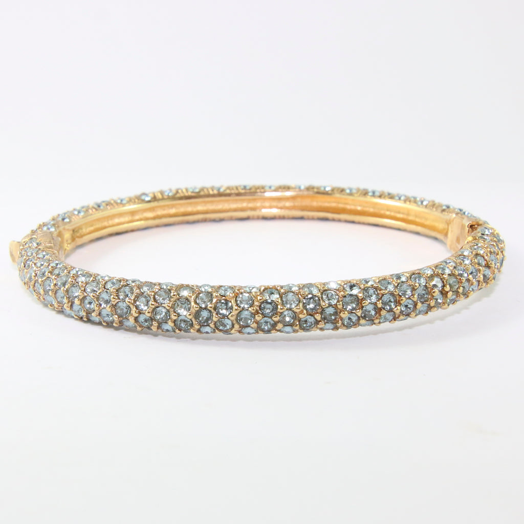 Ciner NY Light Sapphire Encrusted Gold Bangle
