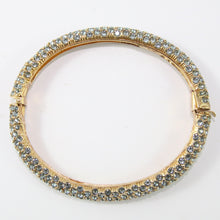 Load image into Gallery viewer, Ciner NY Light Sapphire Encrusted Gold Bangle