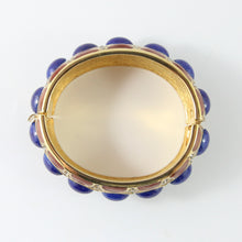 Load image into Gallery viewer, Ciner NY Chunky Gold Plated, Tort Enamel, Lapis Cabochon &amp; Clear Crystal Bangle