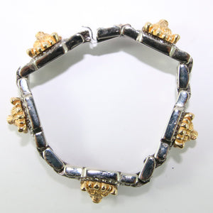 Ciner NY Silver & Gold Lion Crystal Encrusted Bracelet with Clasp