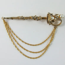 Load image into Gallery viewer, Ciner NY Gold Plated Multi Chain Sword Pin Brooch