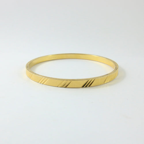 Vintage Signed Monet Gold Plated Three Lined Bangle