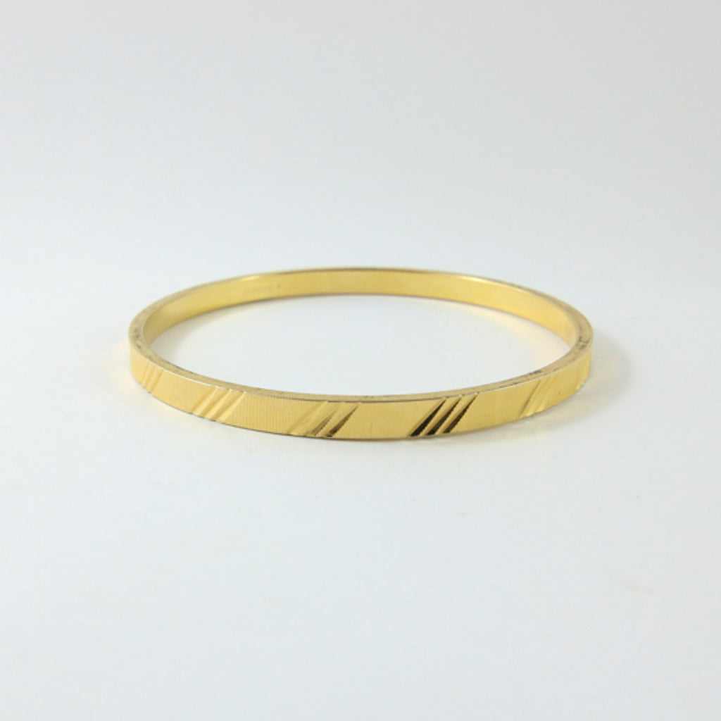 Vintage Signed Monet Gold Plated Three Lined Bangle