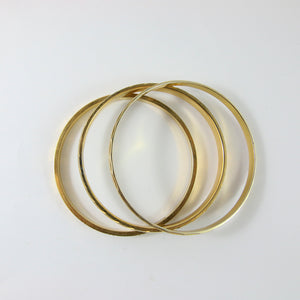 Vintage Signed Monet Gold Plated Three Lined Bangle