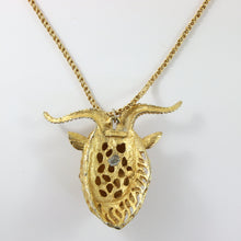 Load image into Gallery viewer, Vintage Large Goat Head Pendant Necklace