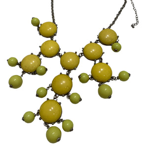 Vintage Unsigned Bright Yellow Ball Ball Necklace