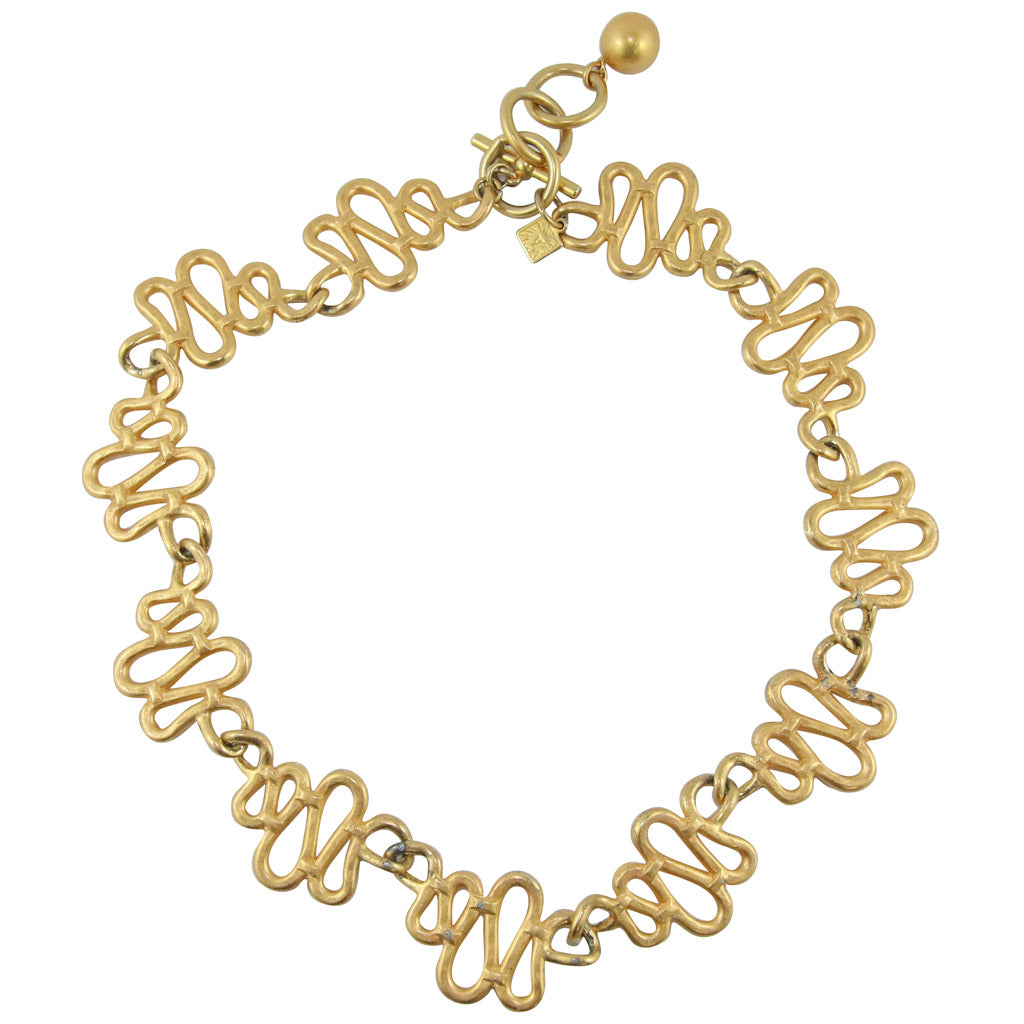 Anne Klein Vintage Gold Tone Swirl Necklace c.1980 - Harlequin Market