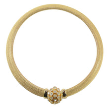 Load image into Gallery viewer, Christian Dior Signed Vintage Gold Tone Crystal Detail Choker Necklace c. 1970 - Harlequin Market