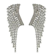 Load image into Gallery viewer, Vintage Dangling Waterfall Crystal Rhinestone Clip On Earrings c. 1950 (Clip-on)