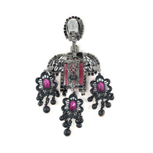 Load image into Gallery viewer, Lawrence VRBA Signed Large Statement Crystal Earrings - Fuchsia Pink (Clip-on)