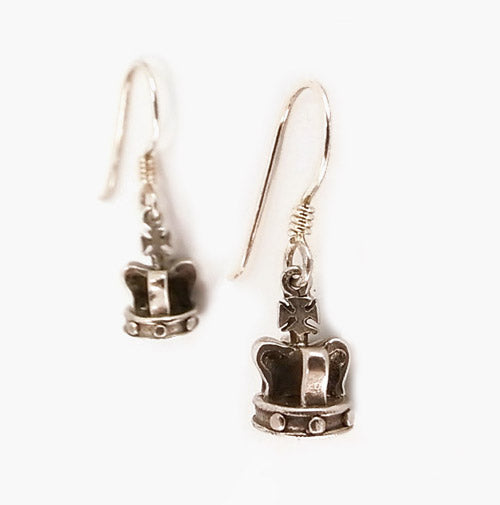 William Griffiths Sterling Silver Crown Hook Earrings